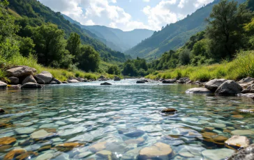 Fiume Basento in Basilicata durante la crisi idrica