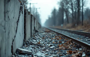 Crollo di un muro perimetrale che blocca treni nel Fiorentino