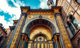 Vista del Duomo di Monreale con mosaici dorati