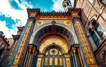 Vista del Duomo di Monreale con mosaici dorati