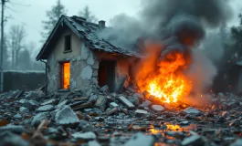 Immagine della devastazione causata dall'esplosione a Molazzana