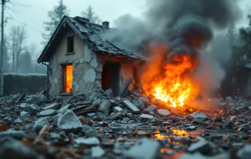 Immagine della devastazione causata dall'esplosione a Molazzana