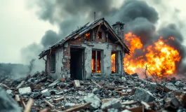 Immagine della devastazione causata dall'esplosione a Molazzana