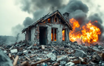 Immagine della devastazione causata dall'esplosione a Molazzana