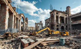 Incendio in un cantiere abbandonato a Roma