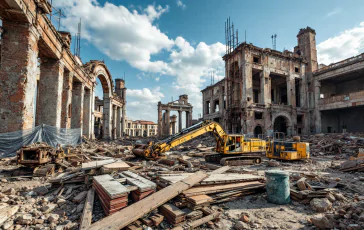 Incendio in un cantiere abbandonato a Roma