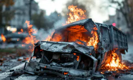 Un tir in fiamme a Milano dopo un incendio mortale