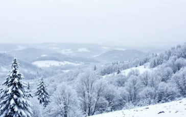 Immagine di maltempo nelle Marche con neve e vento forte