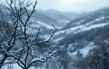 Paesaggio innevato in Italia durante le festività natalizie