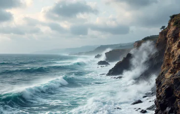 Immagine di maltempo in Italia con nuvole scure