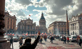 Corteo di manifestanti a Roma per la Palestina