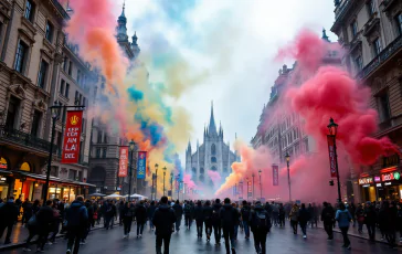 Corteo di protesta a Milano contro la guerra e ddl 1660