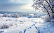 Paesaggio innevato del Gargano durante il Natale