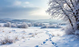 Paesaggio innevato del Gargano durante il Natale