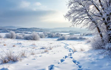 Paesaggio innevato del Gargano durante il Natale