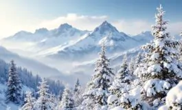 Panorama innevato dell'Appennino emiliano in inverno