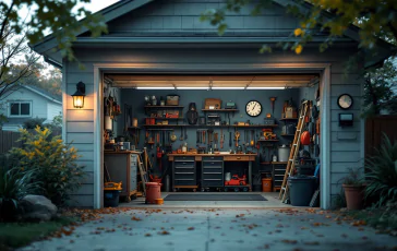 Immagine del garage dove è avvenuto l'omicidio a Suzzara