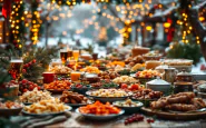 Immagine di un pranzo di Natale con persone bisognose