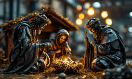 Presepe metalmeccanico che rappresenta tradizione e lavoro