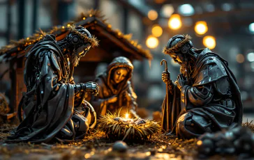 Presepe metalmeccanico che rappresenta tradizione e lavoro