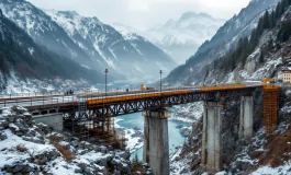 Immagine del ponte Lueg in fase di ristrutturazione