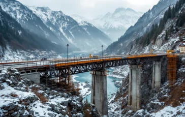 Immagine del ponte Lueg in fase di ristrutturazione