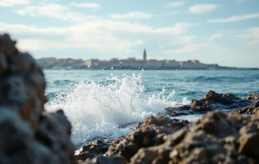 Soccorritori in azione durante un salvataggio in mare a Trieste