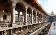 Immagine della stazione Colosseo/Fori Imperiali in costruzione