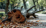 Albero caduto in un parco di Roma dopo l'incidente tragico