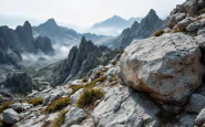 Escursionista sul monte Resegone in un momento drammatico