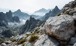 Escursionista sul monte Resegone in un momento drammatico