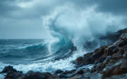 Tromba marina che si forma sopra il mare a Capri