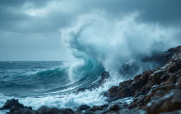 Tromba marina che si forma sopra il mare a Capri