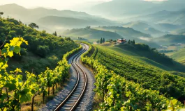 Treno in viaggio da Torino a Palermo attraverso l'Italia