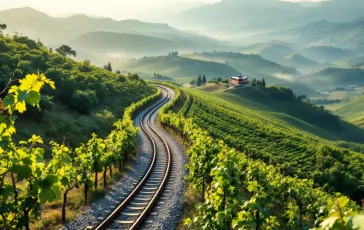 Treno in viaggio da Torino a Palermo attraverso l'Italia