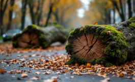 Alberi caduti a Napoli durante un'emergenza di sicurezza urbana