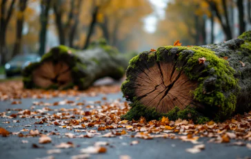 Alberi caduti a Napoli durante un'emergenza di sicurezza urbana