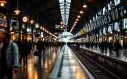 Treno in ritardo alla stazione in Italia