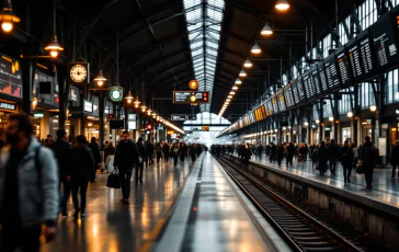 Treno in ritardo alla stazione in Italia