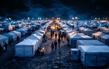 Immagine di migranti in arrivo a Lampedusa