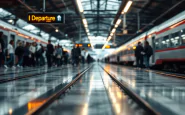 Passeggeri in attesa a una stazione ferroviaria di Milano