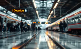 Passeggeri in attesa a una stazione ferroviaria di Milano