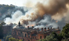 Vigili del fuoco in azione ai Magazzini del Cotone