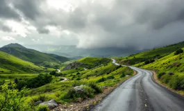 Immagine di maltempo in Calabria con allerta rossa attivata