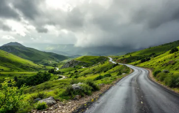 Immagine di maltempo in Calabria con allerta rossa attivata