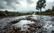 Immagine del maltempo in Toscana e Liguria con pioggia intensa