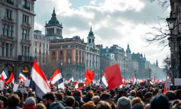 Manifestazione di protesta in Italia nel 2024