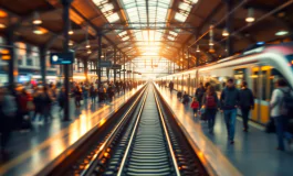 Treno in partenza dalla stazione di Milano