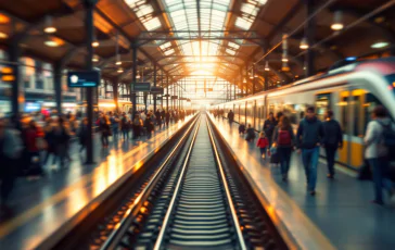 Treno in partenza dalla stazione di Milano