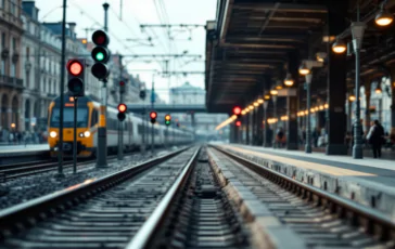 Treno in movimento a Milano dopo il ripristino elettrico